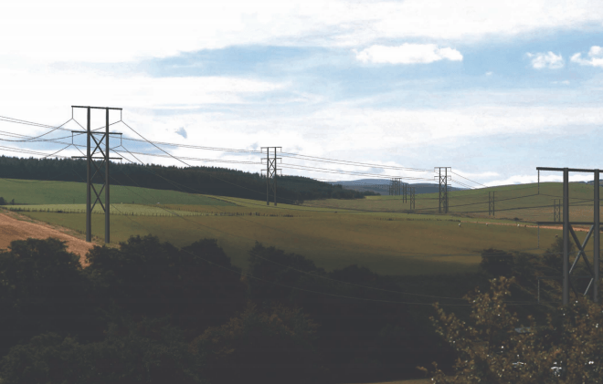 An artist impression of what the 78ft poles will look like at Milltown of Auchindoun.