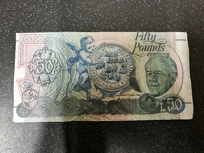 One of the counterfeit notes reported to police