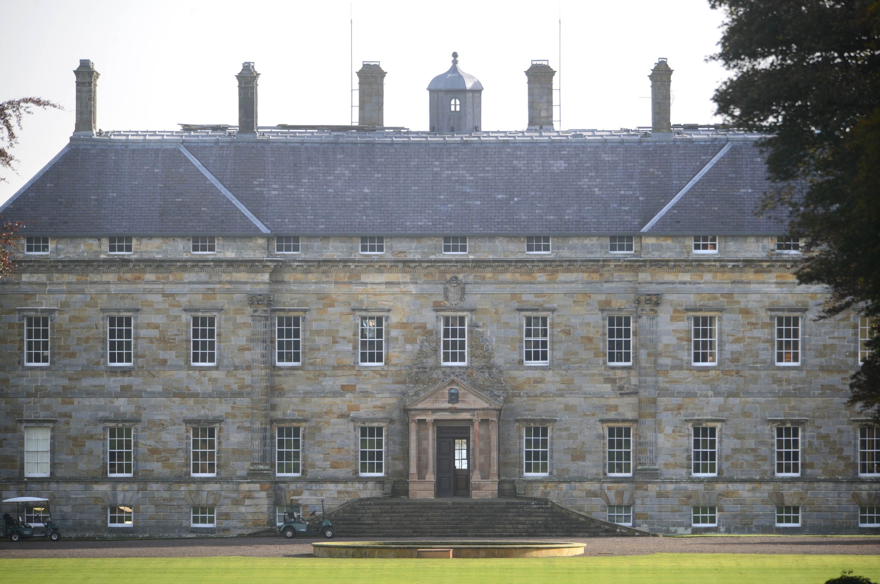 Kinross House, Perth and Kinross, Scotland, which overlooks Loch Leven where mary Queen of Scots was imprisoned in Loch Leven Castle. Singer Justin Bieber is renting the huge mansion while on his Scotland leg of his European tour. See Centre Press story CPBIEBER; Pop royalty Justin Bieber has checked himself into Scottish luxury getaway fit for a king. The 'Sorry' singer has spent thousands of pounds to rent out a huge mansion in the Scottish countryside. The 22-year-old his staying at posh Kinross House in Perthshire, while he performs at three sold-out concerts in Glasgow. He handpicked the rural mansion to enjoy the peace and quiet away from screaming fans and has been spotted by locals driving around in a golf buggy.