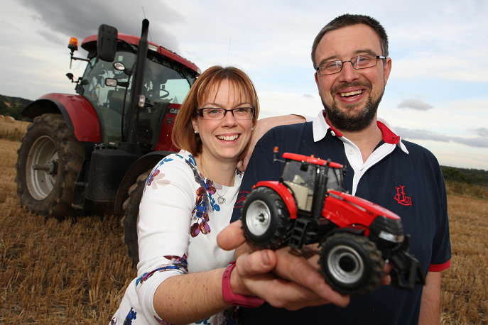 Andrew and Claire Cameron at their farm on the Black Isle. Andrew runs the Black Isle Show, where Claire is running an exhibit of model vehicles to raise money for Marie Curie. Picture: Andrew Smith