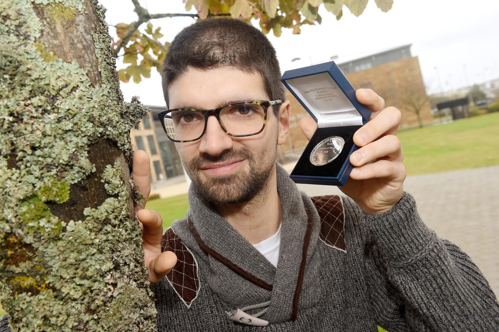 Sabhal Mor Ostaig student Carmine Calajezzi with his award medal.