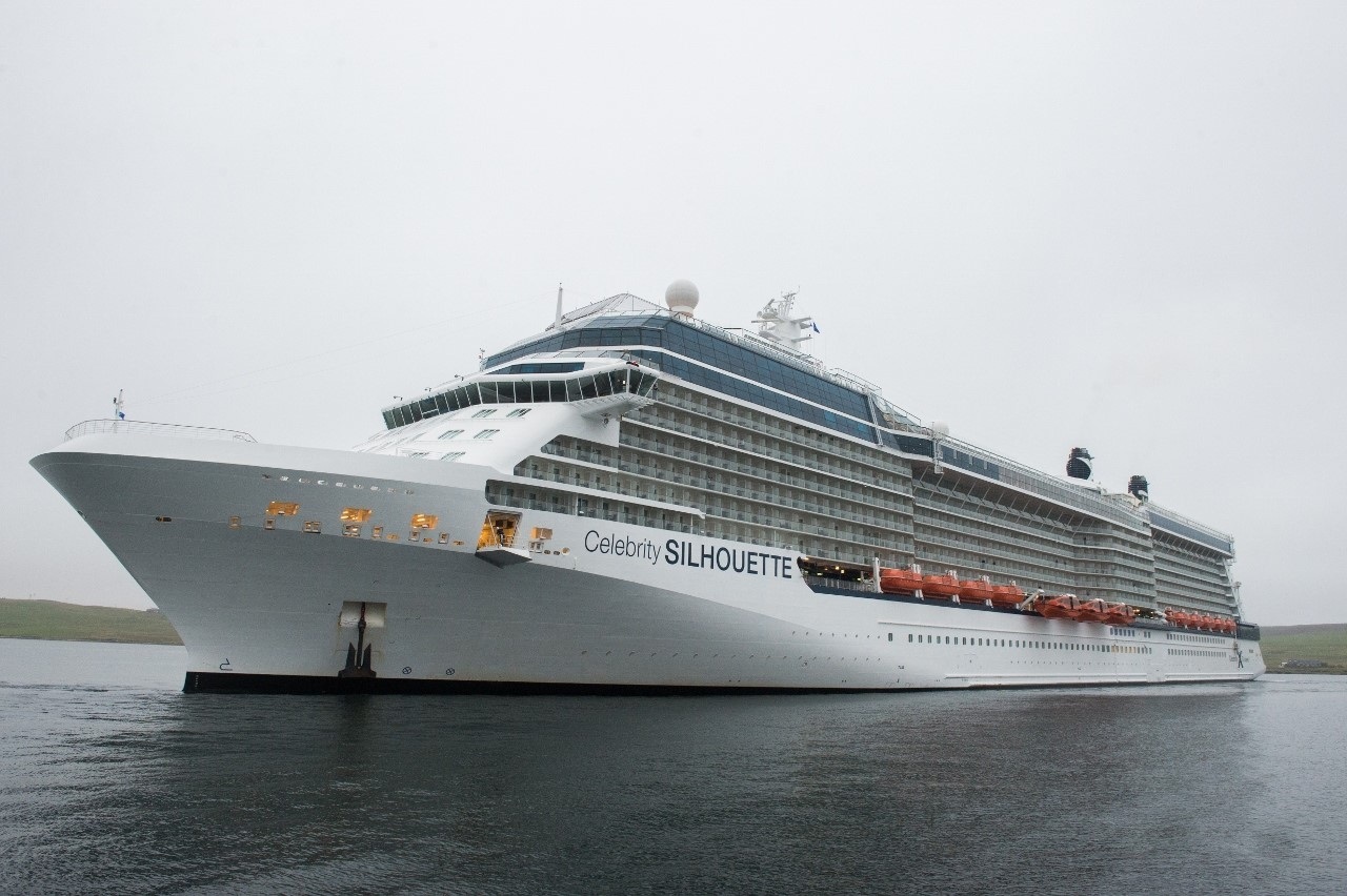 The Celebrity Silhouette is the largest cruise vessel to visit Lerwick and will return in 2017.
