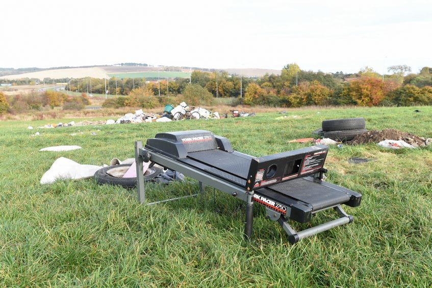 Mess left by travellers at Fetteresso Grave Yard, Stonehaven.
