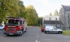Fire crews at the scene at Fort Augustus Abbey