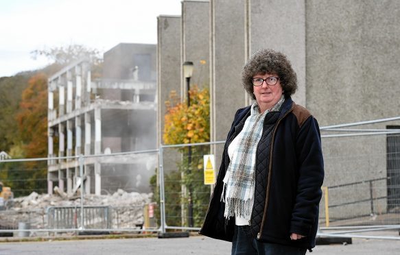 Gillian Owen outside the old Ellon Academy yesterday