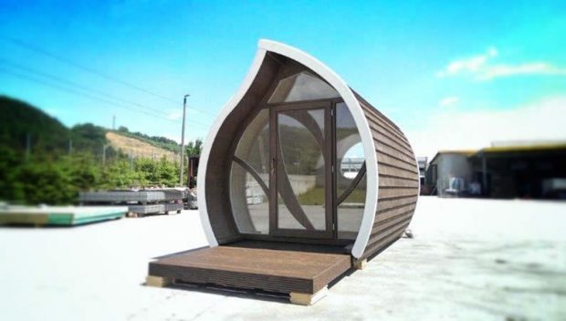 An artist's impression of a glamping pod.