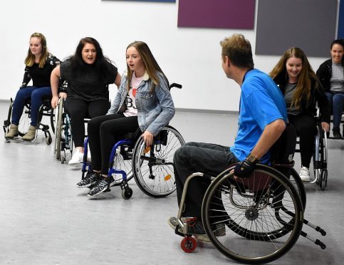 The wheelchair mobility sessions were held at Ellon Academy.