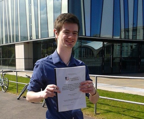 James Brown with his dissertation