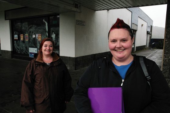 Lochaber Cinema Group chairwoman Marie Macpherson (right) chairperson and secretary Ann Moffat at the shops in Fort William they hope will be used for the new cinema