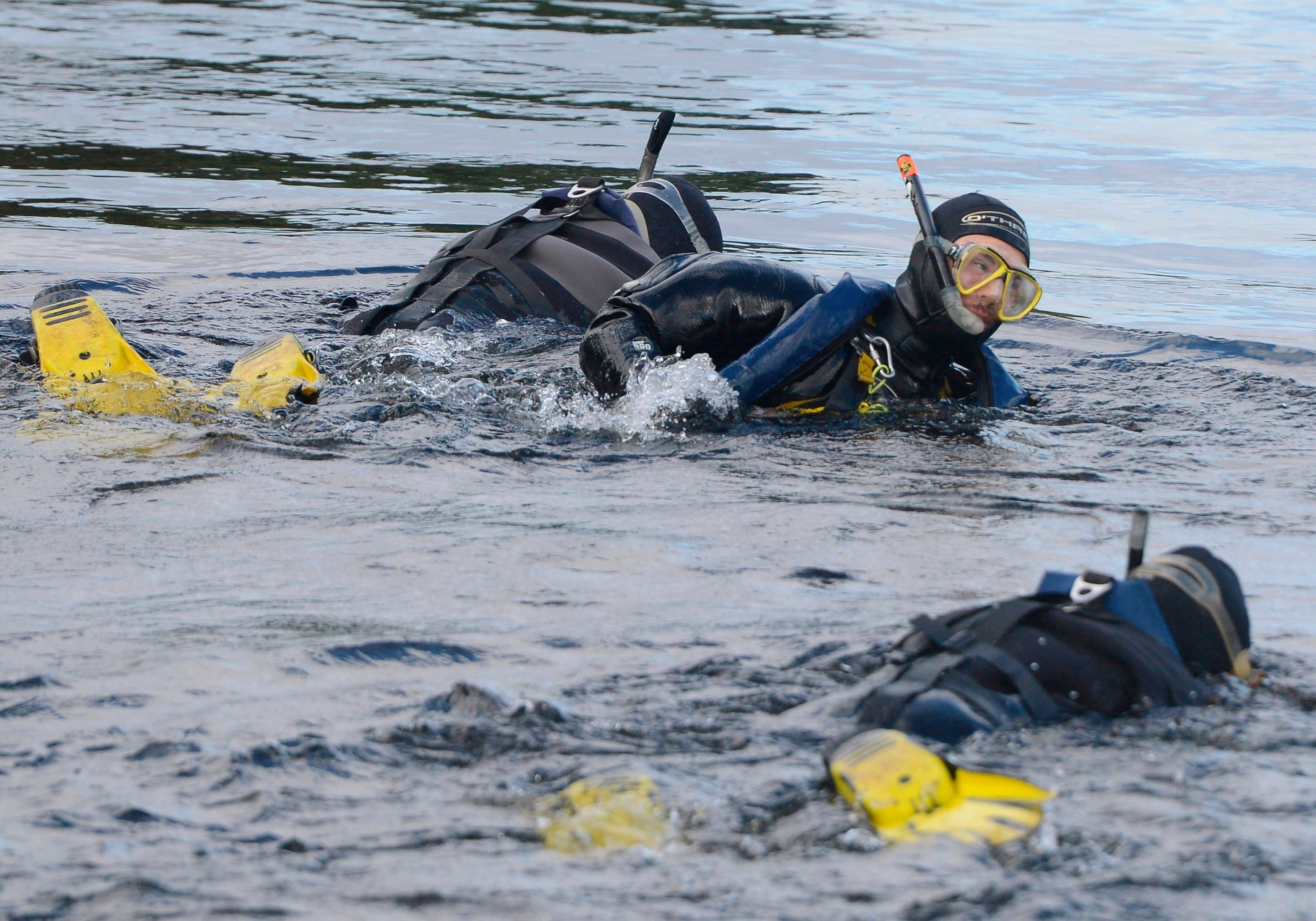 Police divers search the River Tay