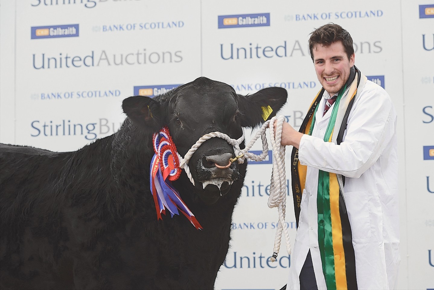 Noel Hook shows the Aberdeen-Angus champion