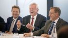 David Davis, centre, and David Mundell during a meeting at Strathclyde University Technology and Innovation Centre in Glasgow