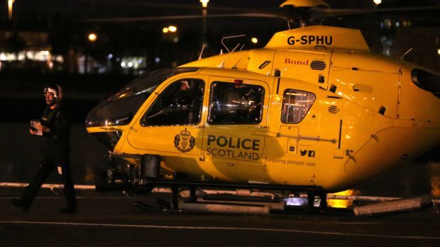 A police helicopter was airborne in Aberdeen.