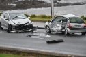 A two car crash on South Road, Peterhead