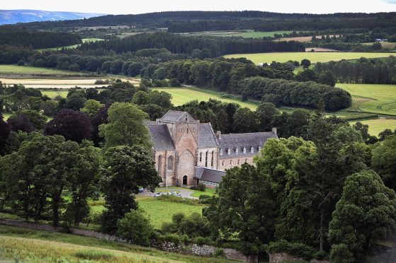 Pluscarden Abbey dates from 1230 but was reestablished in 1948 after being abandoned.