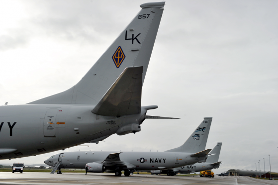 Poseidon P-8 aircraft are currently at RAF Lossiemouth as part of Operation Joint Warrior.