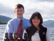 Rory Cameron, left, of Cobbs, with Sam Faircliff, of Cairngorm Brewery, at Loch Ness.
