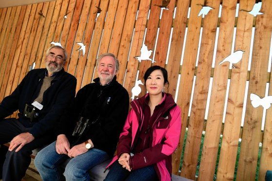 BILL CRAIGIE,FRIENDS OF STRATHBEG , ELYN ZHANG, COASTAL COMMUNITIES FUND AND MARK SULLIVAN, ABERDEEN AND DISTRICT RSPB LOCAL GROUP