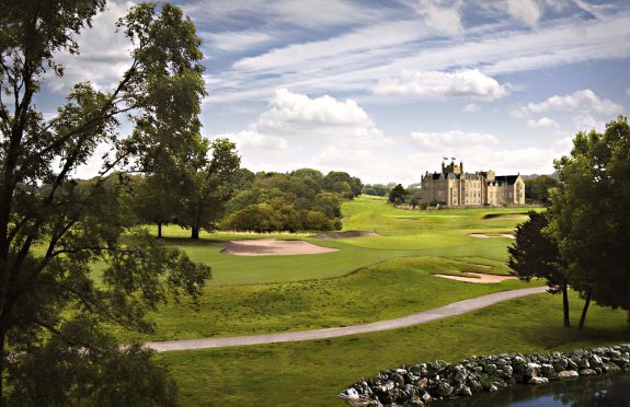 Artist's impression of Ury House from the 1st hole of the golf course