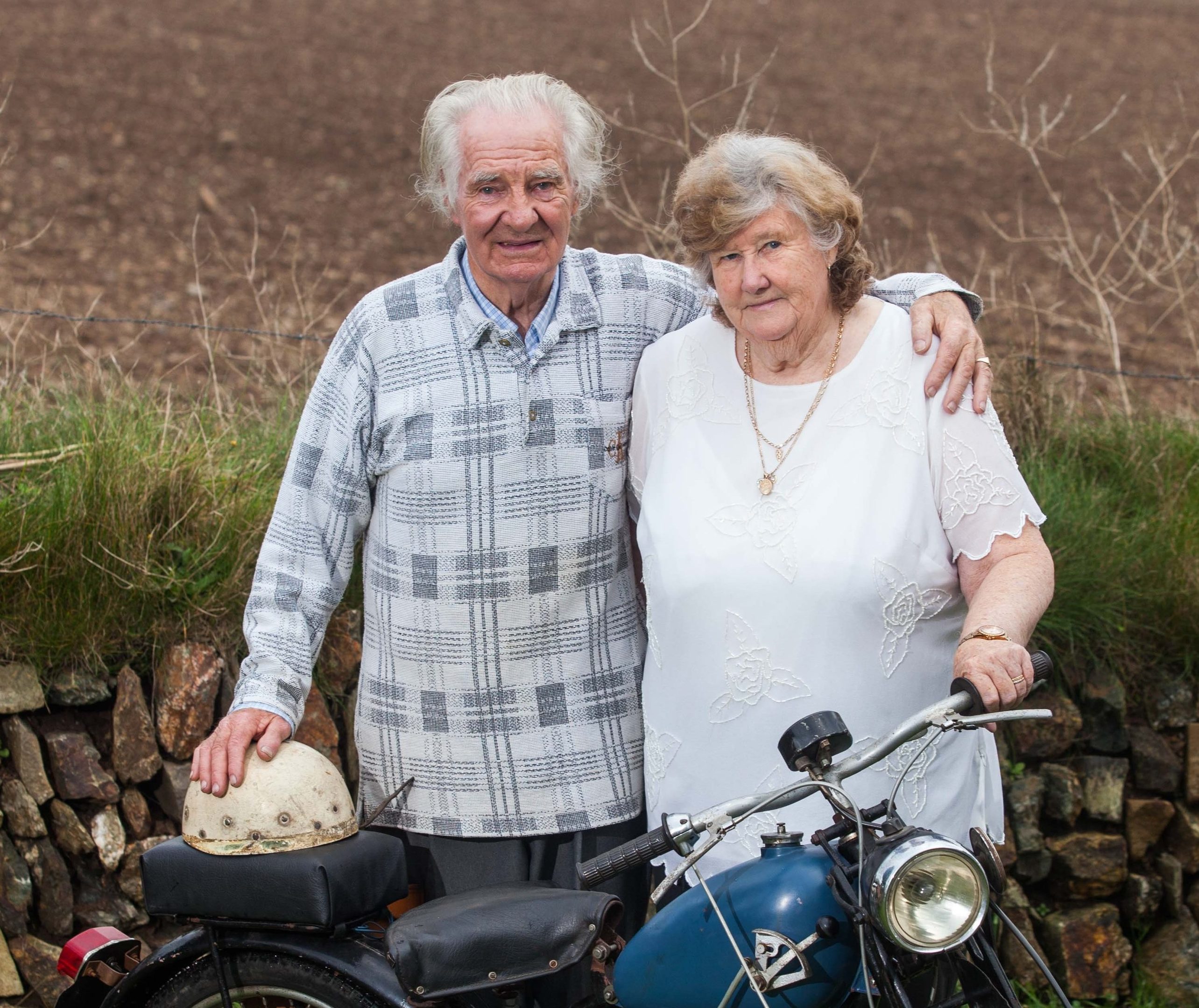 Jean and Bob Smith on their motorbike. 