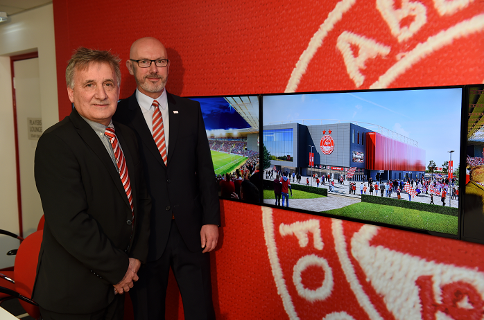 Picture of (L-R) George Yule (Vice Chairman of AFC) and Ally Prockter (CEO at Aberdeen FC Community Trust).
Picture by Kenny Elrick