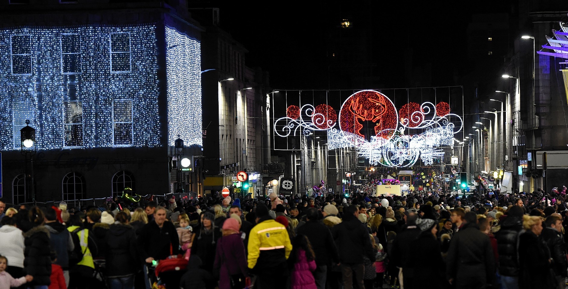 Aberdeen Christmas lights switch on parade down Union Street.