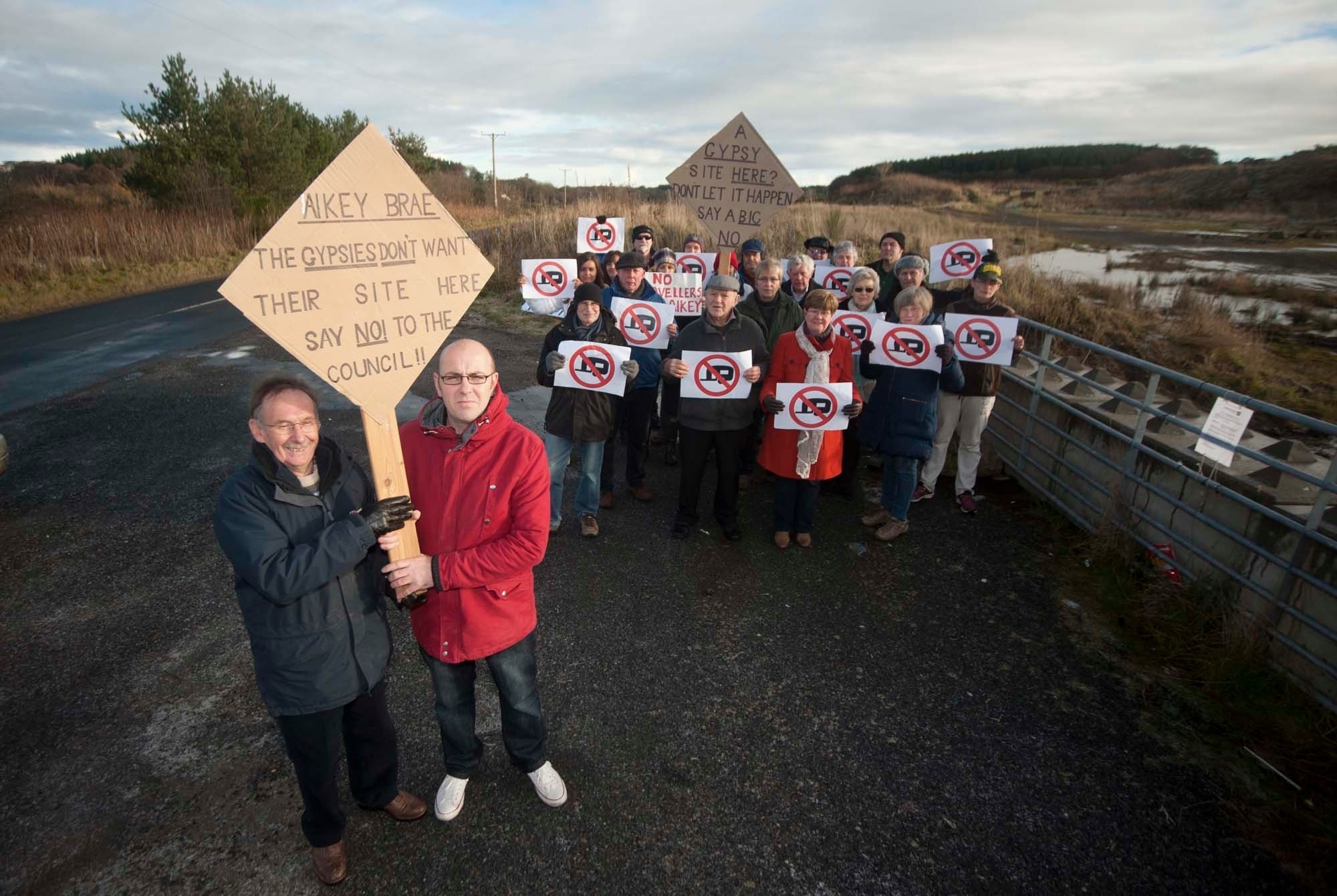 Old Deer residents protested  Aikey Brae as a site for travellers.