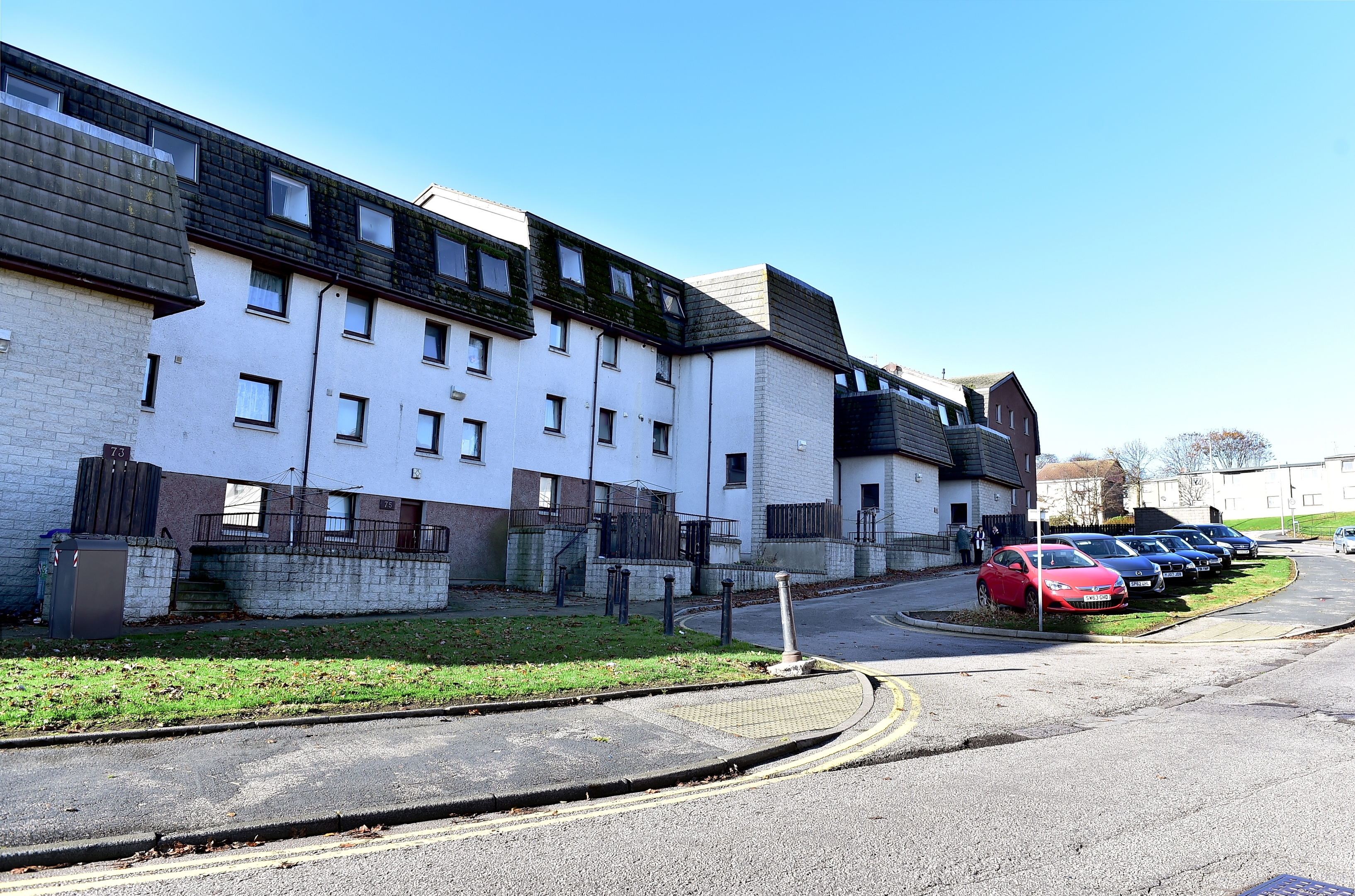 Flats in Balnagask Circle, Torry, where the boy fell