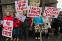 Campaigners held a demonstration outside Wick Town Hall