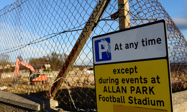 The demolition of Allan Park, Cove Rangers FC, old home ground. Picture by Kami Thomson