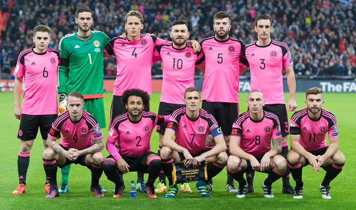The Scotland team before the FIFA World Cup Qualifier between England and Scotland at Wembley Stadium, London, England. Picture: Ian Sneddon/Universal News And Sport