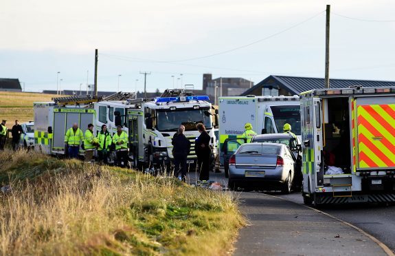 Scene of the Fraserburgh crash