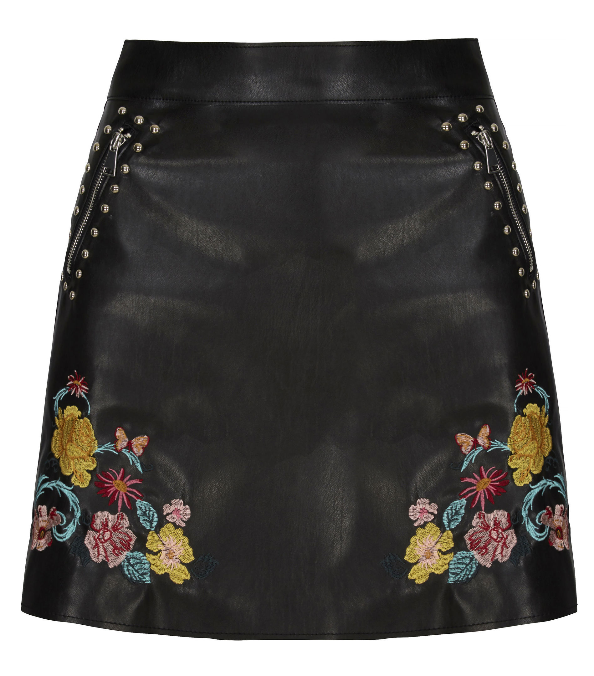  Glamorous Embroidered Floral PU Skirt, available from Littlewoods. 