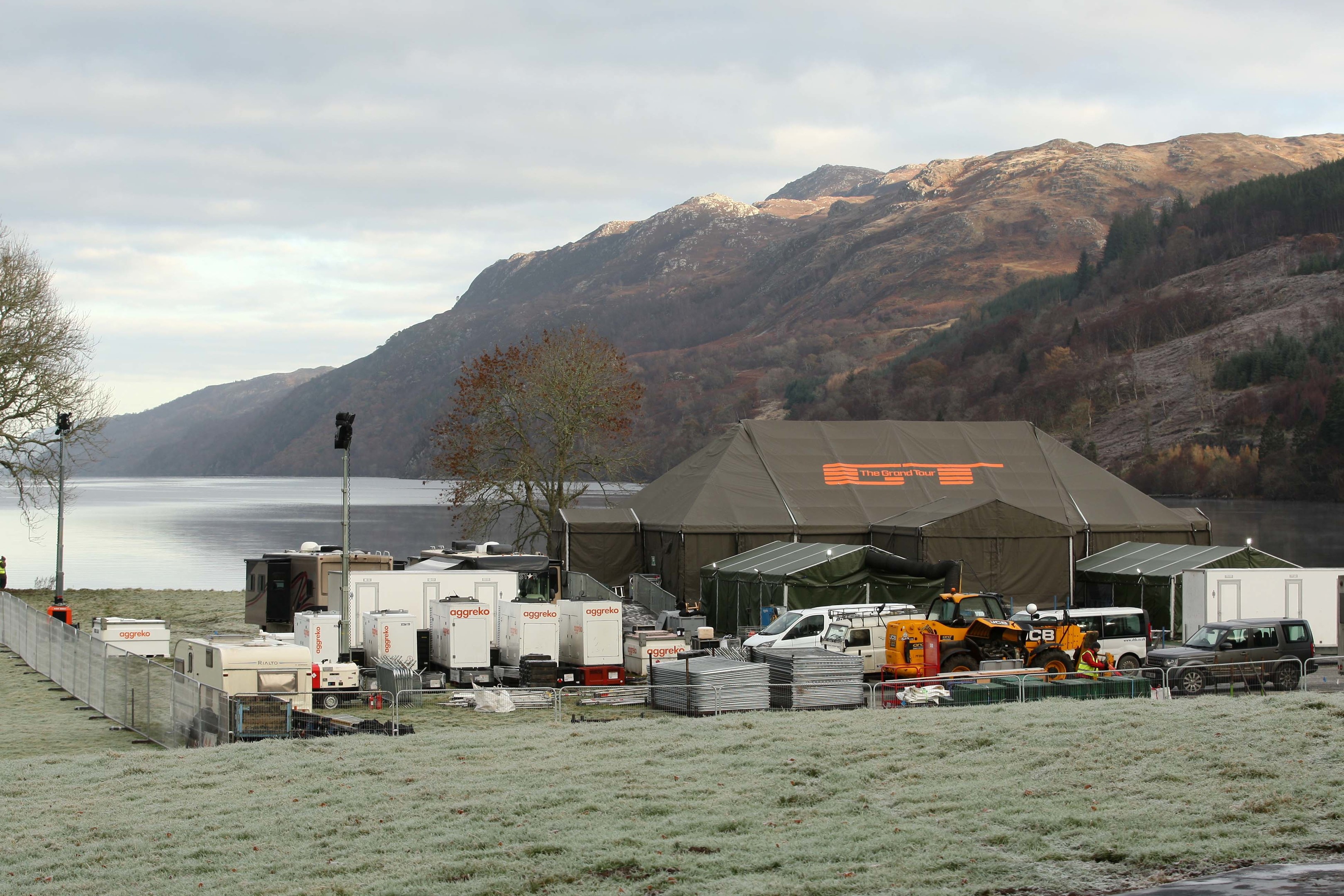 The tent for the "Grand Tour" TV show in Fort Augustus, next to Loch Ness. Picture: Andrew Smith
