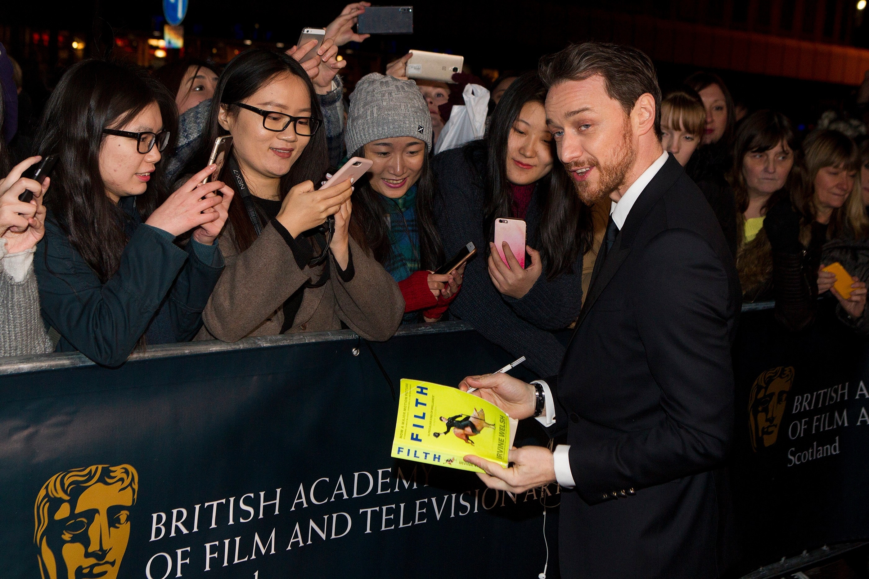 Actor James Mcavoy on the red carpet at the BAFTA Scotland Awards held at the Radisson Blu, Glasgow. The awards honour the very best Scottish talent in film, television and video games industries. Nov 6 2016