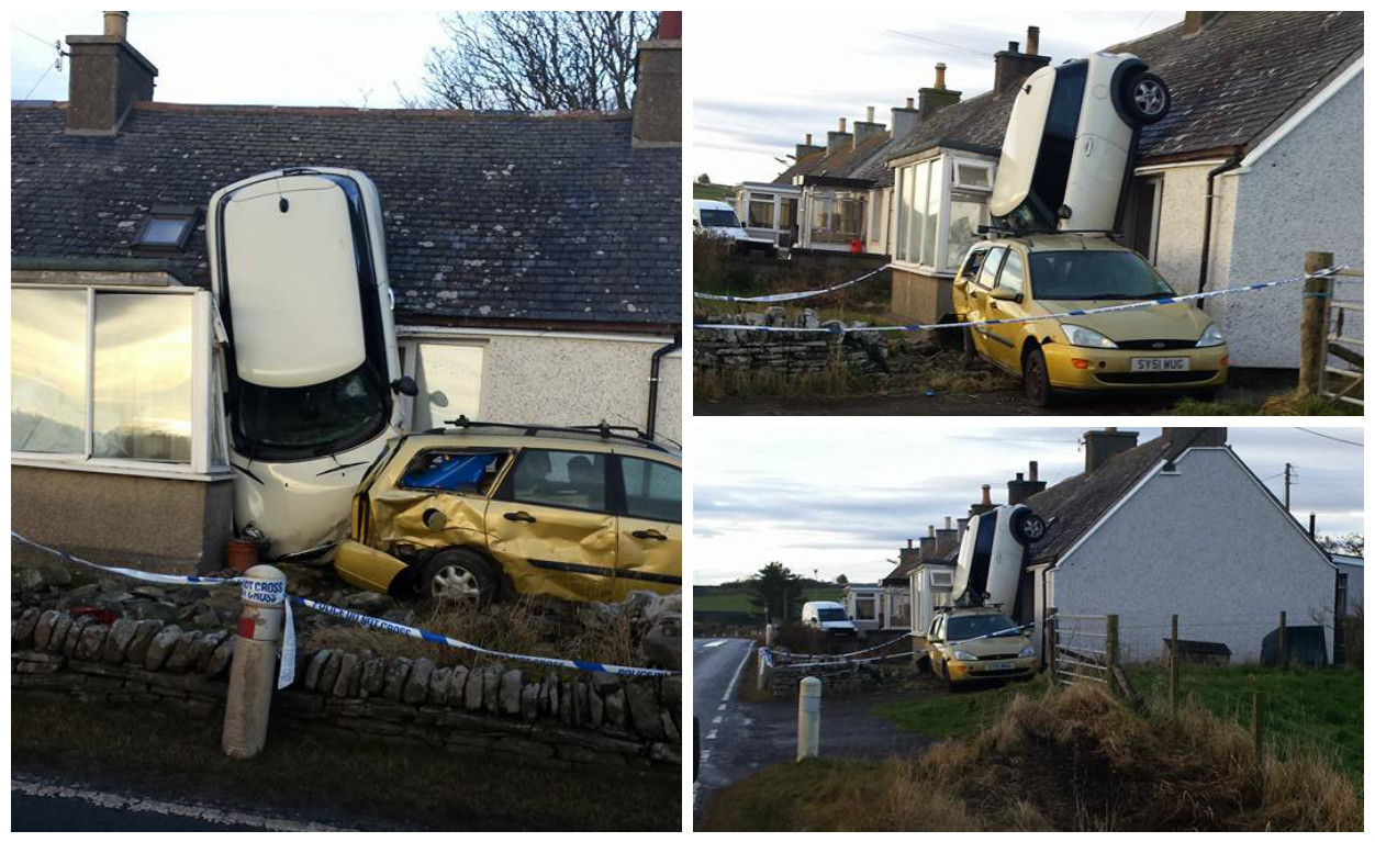 The scene of the crash on the A99 at Swiney (Pictures by Barry Booth)