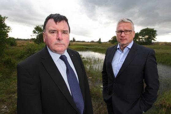 George Moodie (right), pictured with local councillor Ken Gowans at the site.