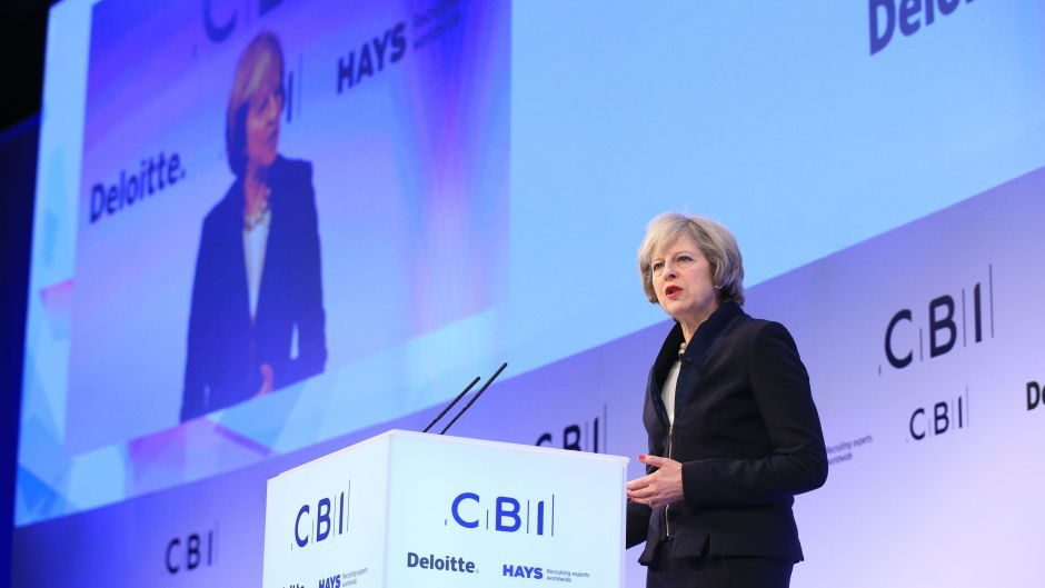 Prime Minister Theresa May speaks to the Confederation of British Industry (CBI) annual conference in London