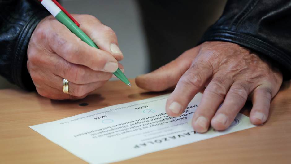 Last month's referendum in Hungary was declared invalid due to low voter turnout (AP)