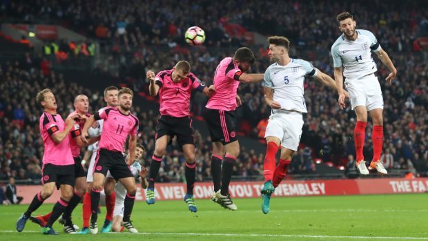 Gary Cahill headed the final goal of a comfortable win for England