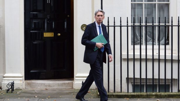 Chancellor Philip Hammond leaves 11 Downing Street, London, for the House of Commons