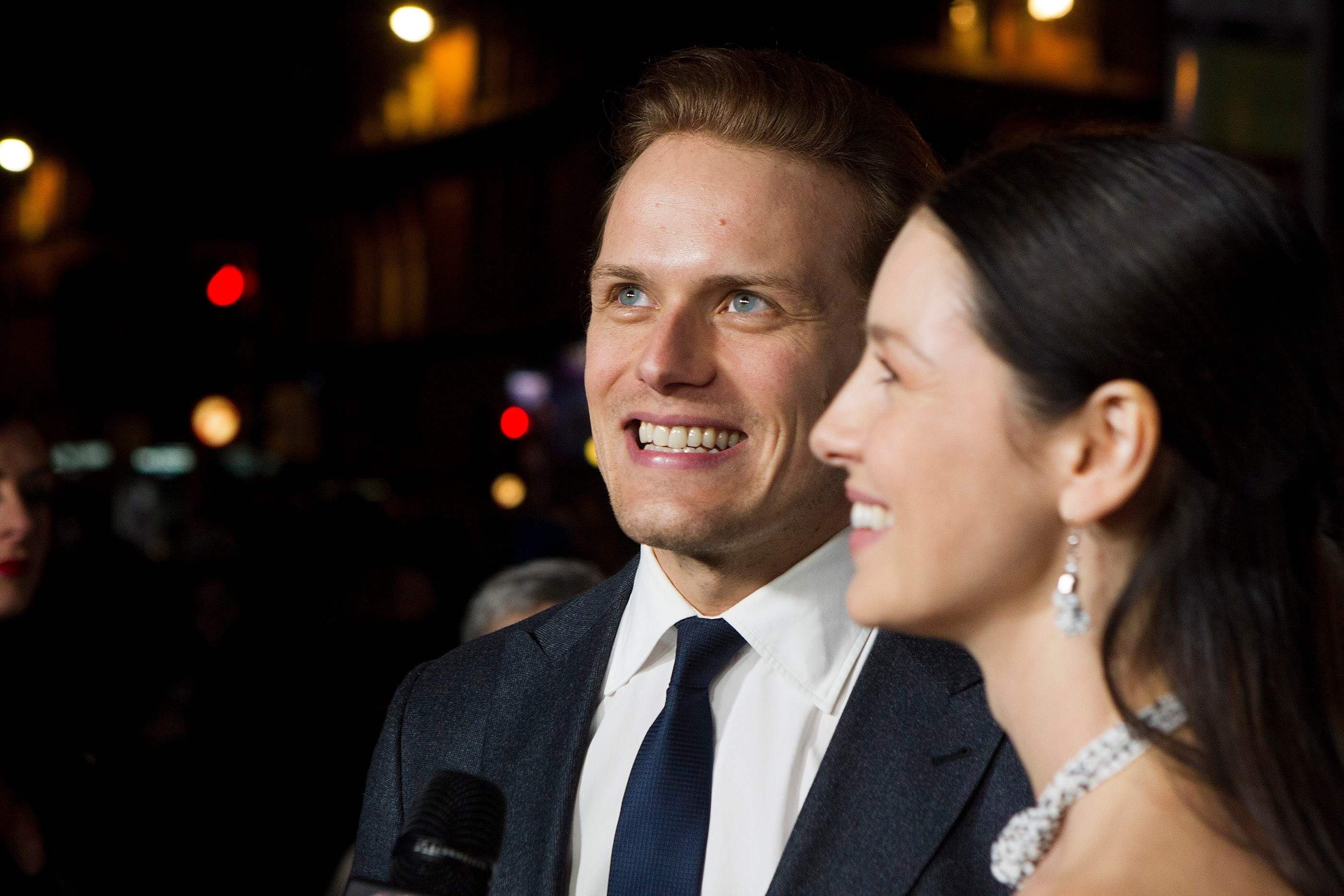 Stars of Outlander Sam Heughan and Caitriona Balfe on the red carpet at the BAFTA Scotland Awards held at the Radisson Blu, Glasgow. The awards honour the very best Scottish talent in film, television and video games industries. Nov 6 2016