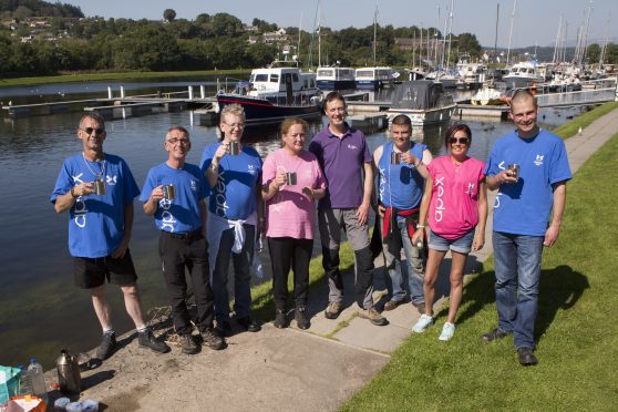 Apex group working on Muirton Basin, Caledonian Canal, Inverness.