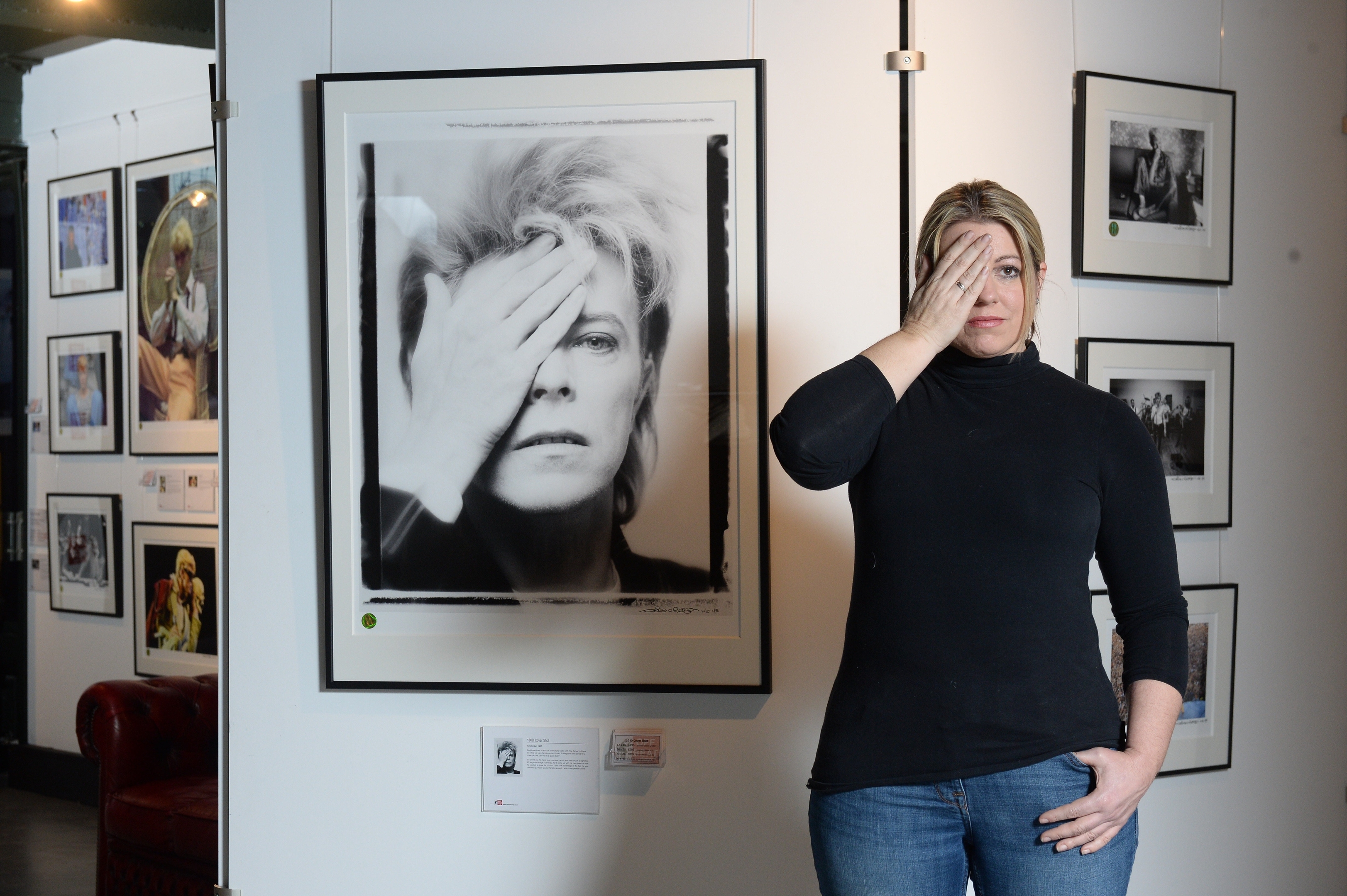 Jo Chandler from Off Beat Lounge at the Denis O'Regan, David Bowie Photography exhibition in Glasgow.