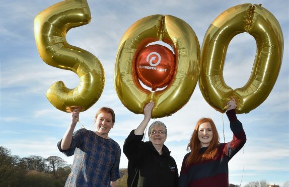 To celebrate the 500th business signing up for Buy North East was Aileen Murray, co-owner of Ballon Studio (centre) with Joanna Fraser (left) and Katy Rodger (right).
Picture by COLIN RENNIE