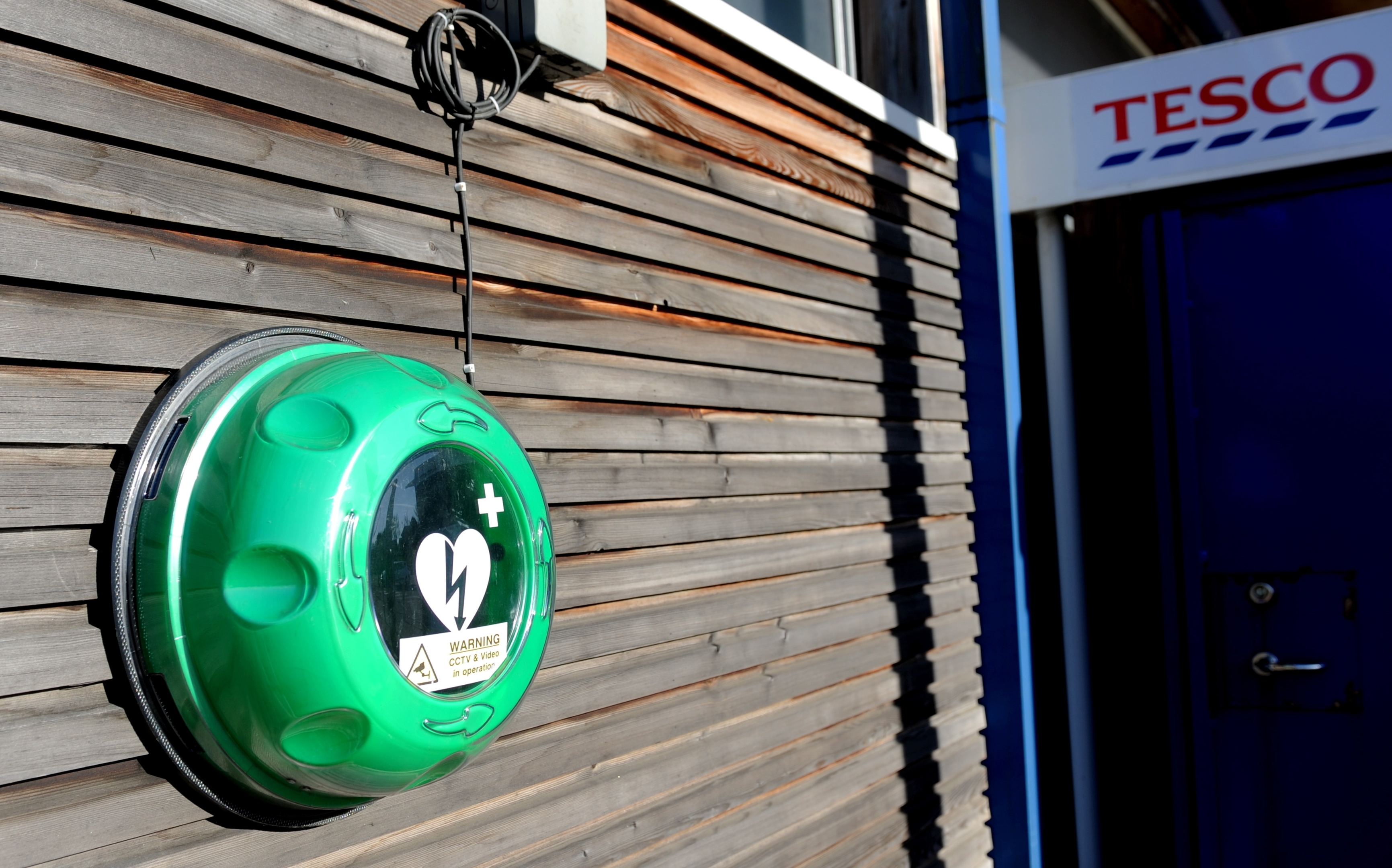 A Defibrillator box at Tesco, Newtonhill, where the defibrillator has gone missing.