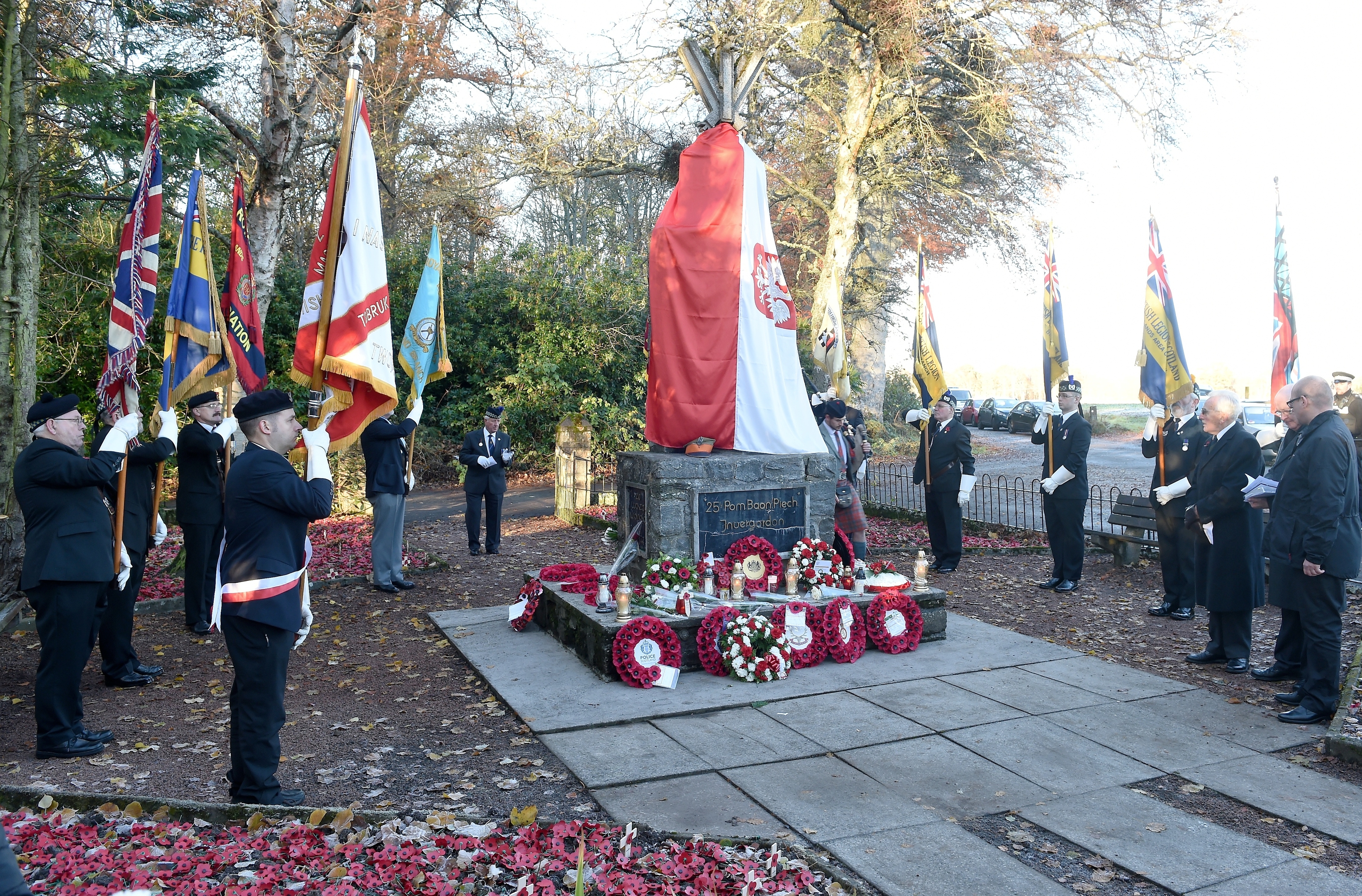 Picture by SANDY McCOOK 20th November '16 The annual service of remembrance at the Polish War memorial in Inverngordon took place yesterday (Sunday) afternoon.