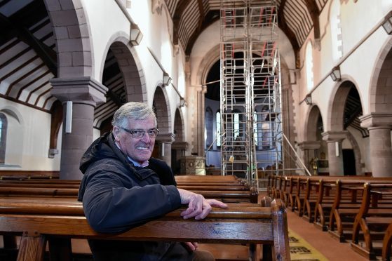 David Fleming inside the church prior to its closure.