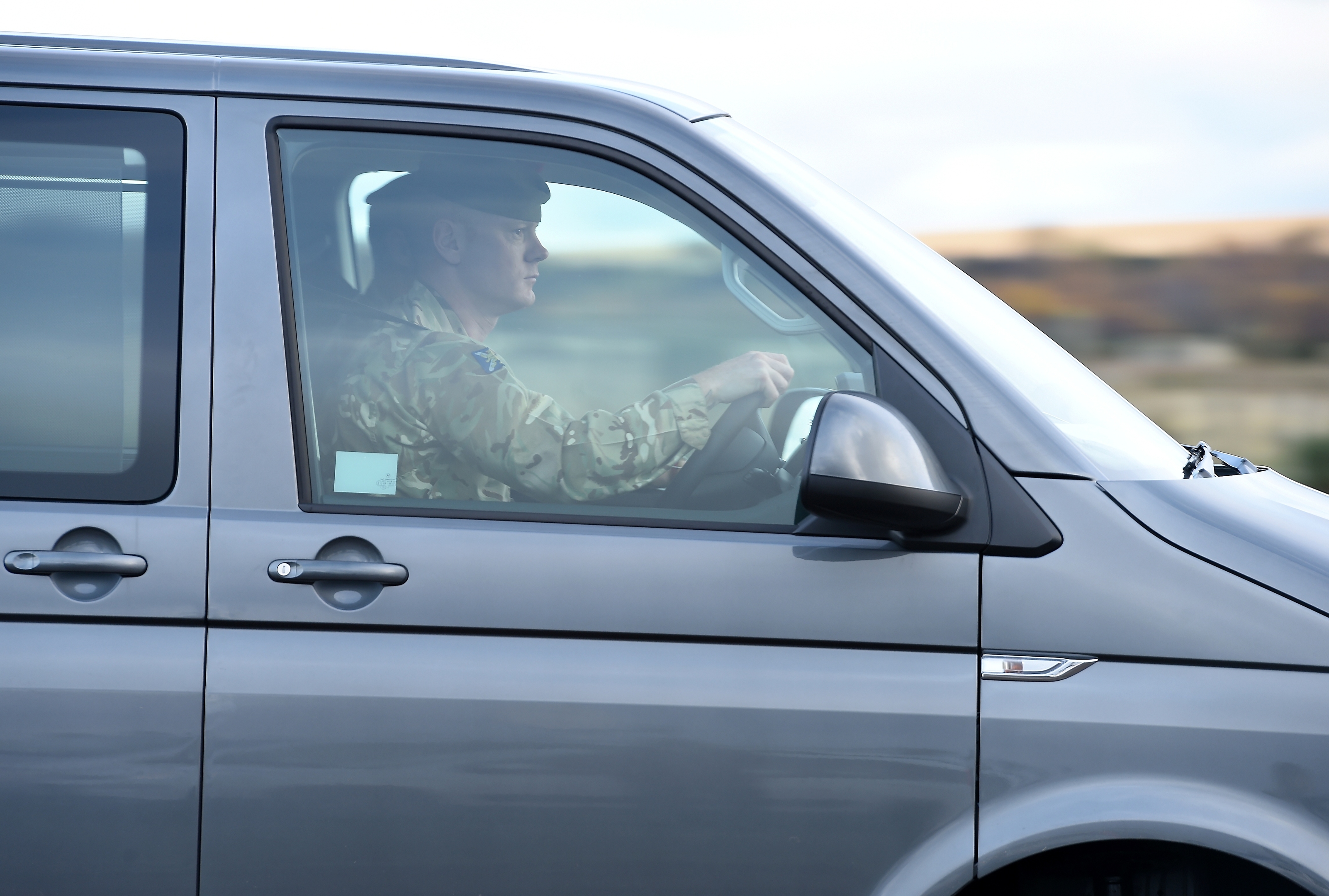 Military personnel leave the Ross-shire base. 