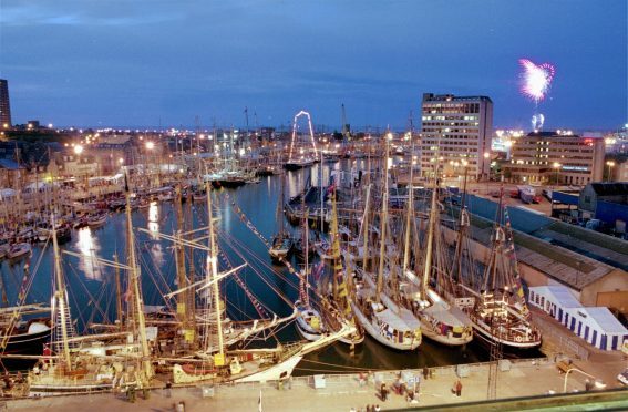 The Tall Ships visit to Aberdeen Harbour in 1991